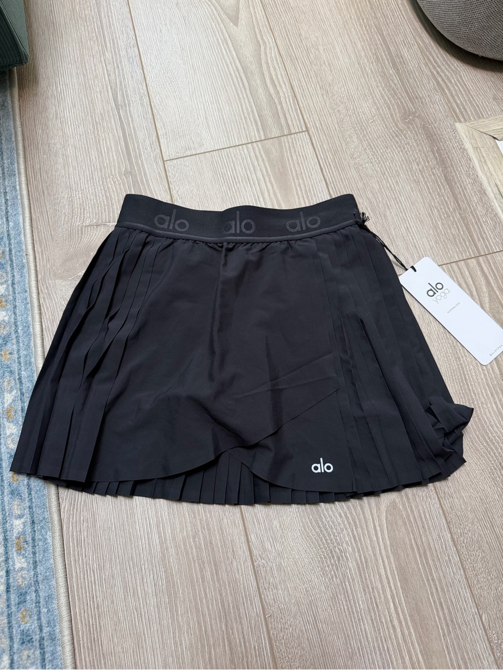 Alo Aces Tennis Skirt Black preppy country club courtside athletic pleated sport - Picture 2 of 6
